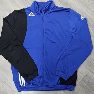Adidas Men's XL Blue & Black Full-Zip Track Jacket - Embroidered Logo